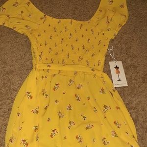 Yellow Floral Dress Never Worn